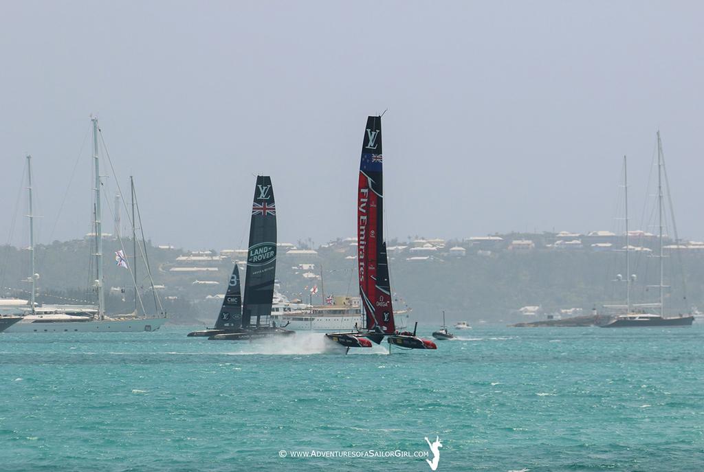 America's Cup - Emirates Team New Zealand vs Land Rover BAR © www.AdventuresofaSailorGirl.com